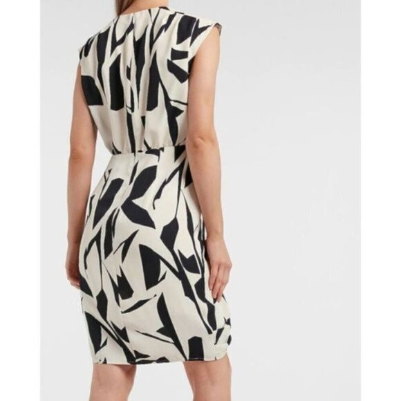 EXPRESS Abstract Print Draped Sheath Dress - Picture 11 of 12